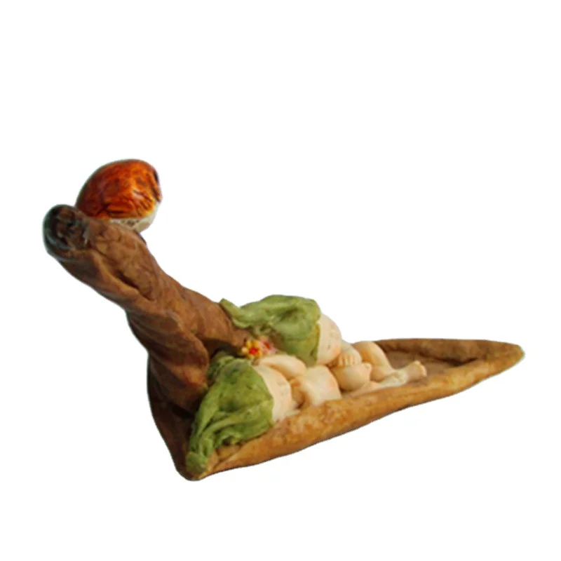 ED9515A Return Gifts for Kids Birthday Decoration Resin Handmade Gifts Leaf Baby Figurine