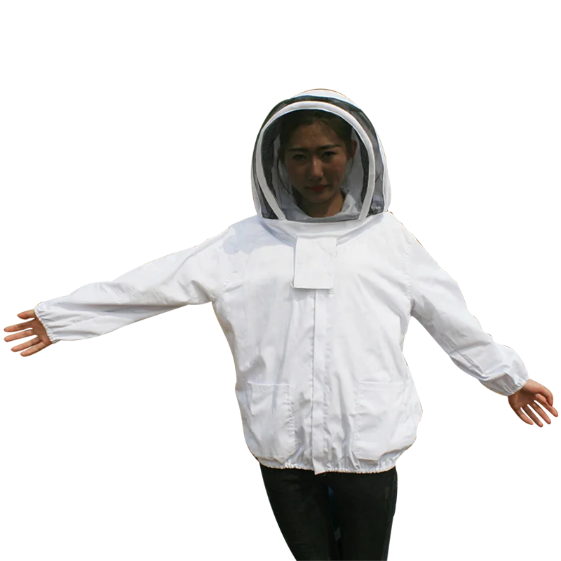 Professional Beekeeping Jacket Cotton Beekeeper Jacket with Fencing Veil Bee Jacket
