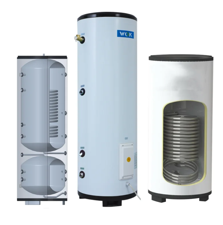 Heat pump tanks 200L 300L 400L 500L 600L  Domestic hot water storage with S/S coil heaters Buffer tanks Heat pump tanks