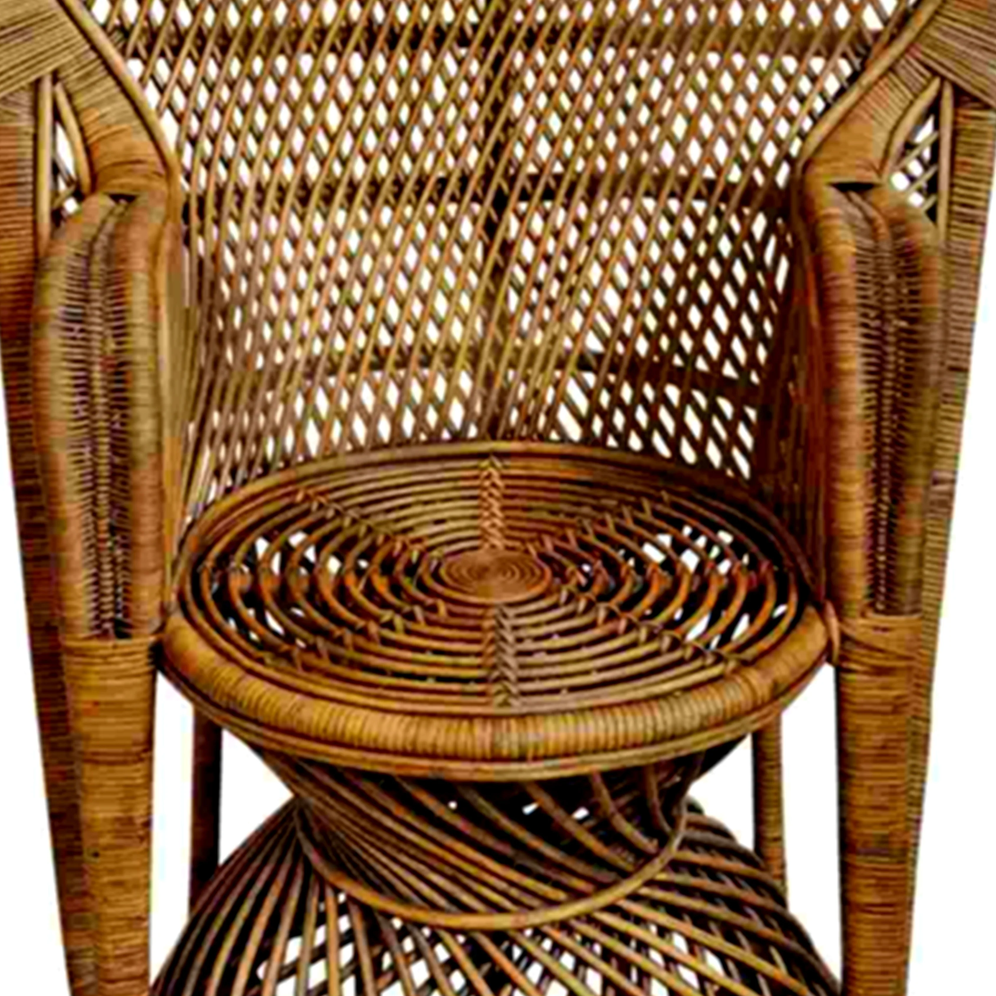 High Quality Danahue Peacock Rattan Chair Luxury Antique Design with Natural Brown Finish Living Room Dining Outdoor Use Hotels