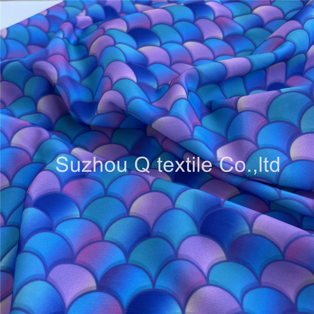 High Elastic Excellent Quality 86% Polyester 14% Spandex Digital Custom Printing Swim Lycra Fabric