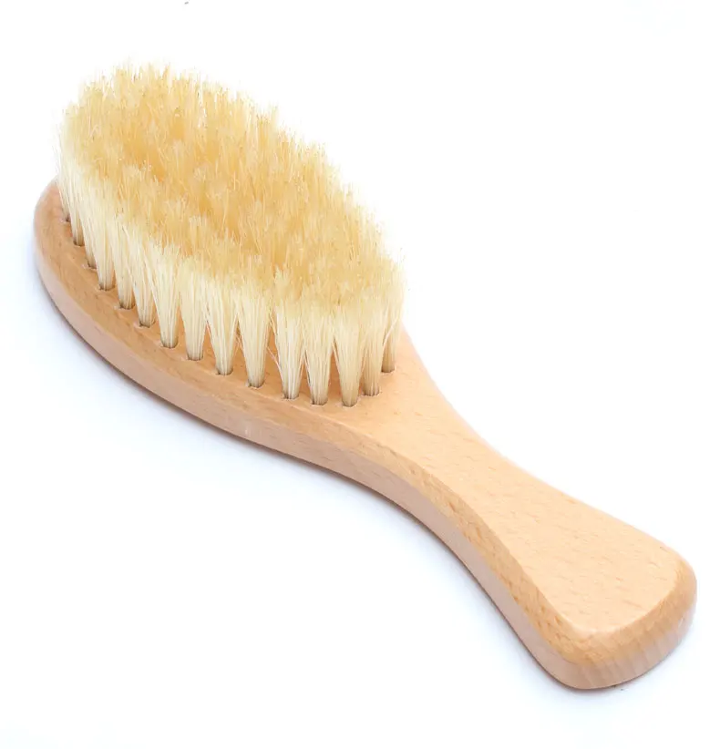 Natural Super Soft Boar Bristle Wooden Handle Baby Body SPA Shower Bath Cleaning Brush