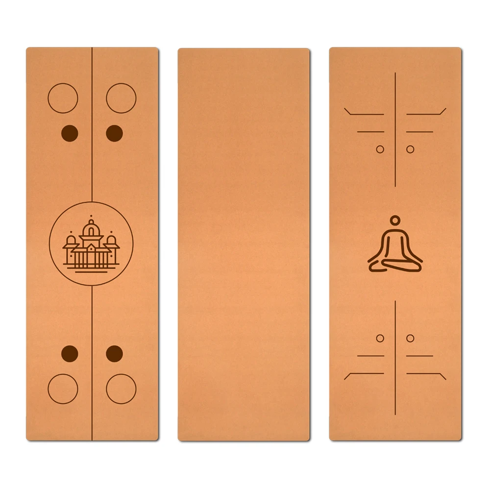 Amazon Top Sales Custom 100%  ECO-Friendly Waterproof Anti-Slip Pad GYM Mat Sublimation Pattern 5mm Natural Rubber Cork Yoga Mat