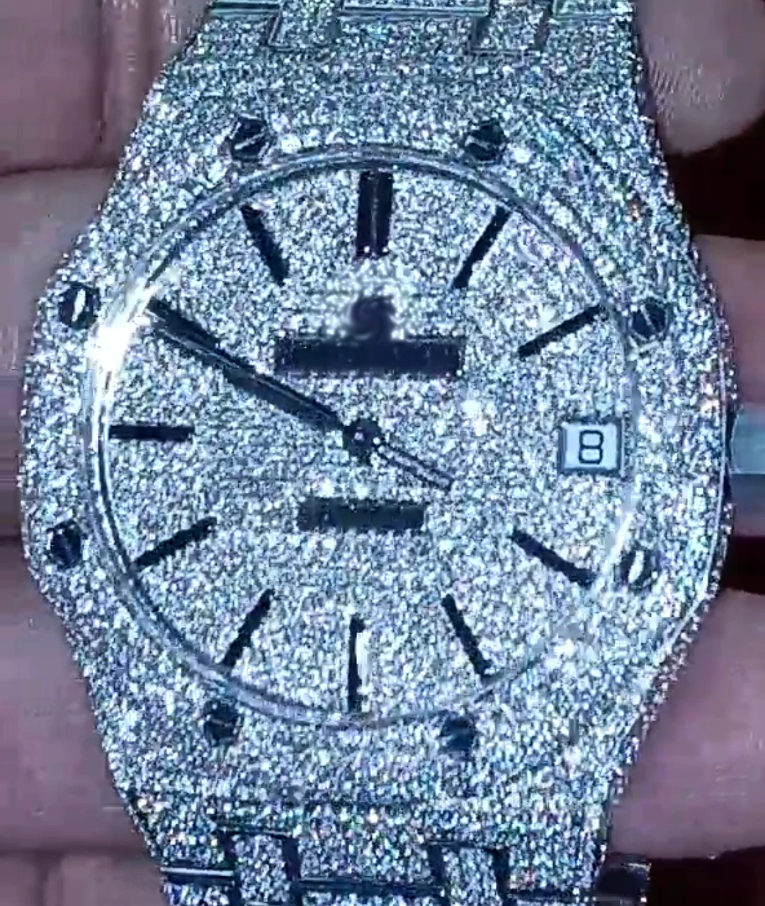 Роскошные часы со стразами AP Moissanite, водонепроницаемые автоматические механические наручные часы
