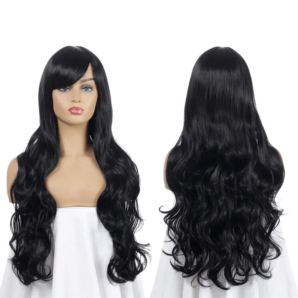 
Wholesale Cheap Hair Wigs Anime Cos Wig with Bangs 80cm Body Wave Long Curly Hair Cosplay Synthetic Hair Wigs 