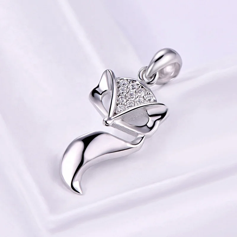 
2020 cute hot fashion fox personalized 925 sterling silver necklace animals pendant for women 