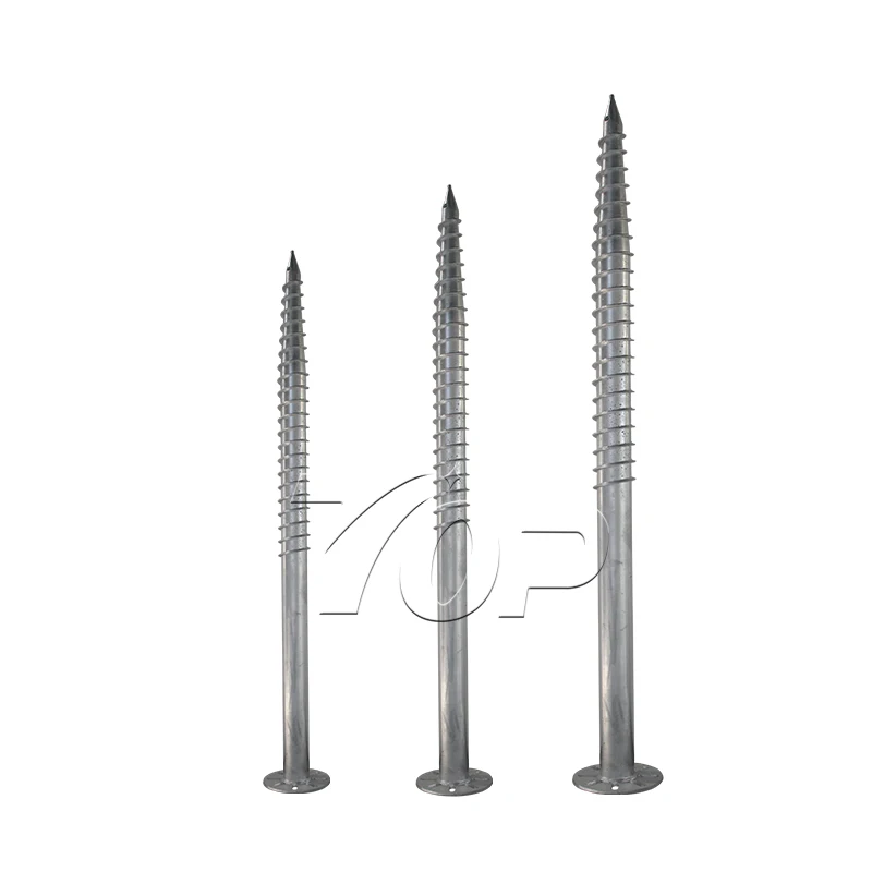 Q235B solar mounting structure foundation screw piles steel screw pile galvanized steel screw pile