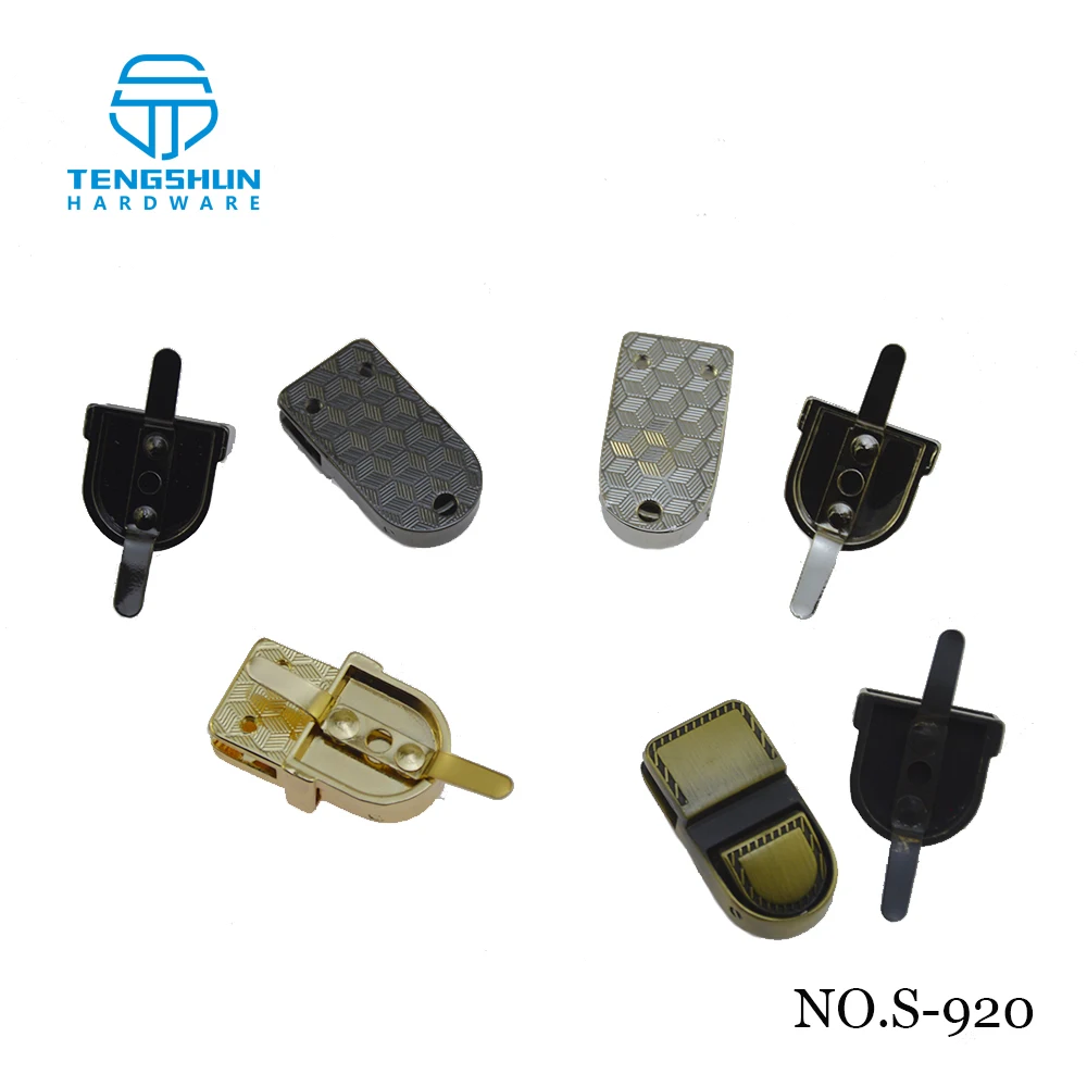 Wholesale Custom Metal Turn Lock for Handbags Zinc Alloy Bag Accessories Metal Locks square Turn Locks for Purse