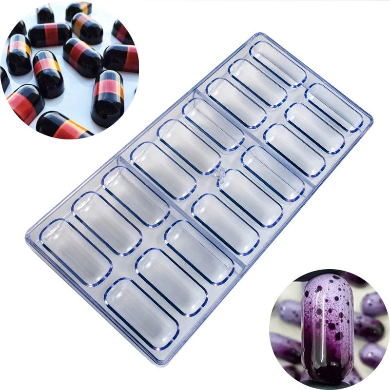 M57 3D Chocolate Bar Polycarbonate Mold Diy Candy Oven Baking Tray Transparent Plastic polycarbonate chocolate molds