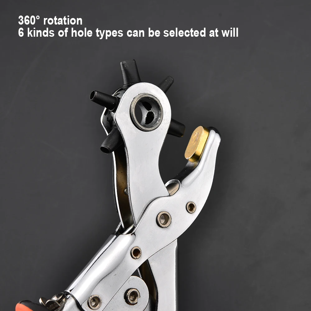 High Quality Multifunctional Metal Leather Punch Pliers For Hole Punching Revolving Rotary Puncher