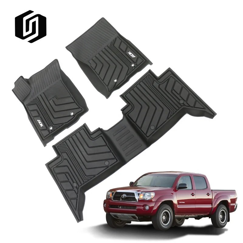 TPE 3D fitted car mats floor foot carpet interior accessories fit Toyota tacoma super crew