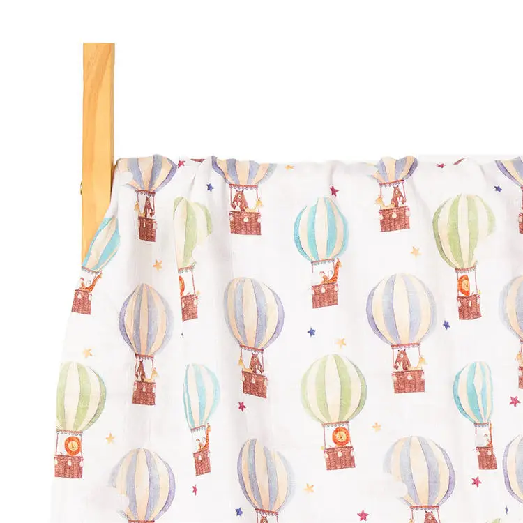 Wholesale Various Pattern Printing Swaddle Blankets 100% Organic Cotton  Muslin  Swaddle Blankets For 0-3 Months Baby