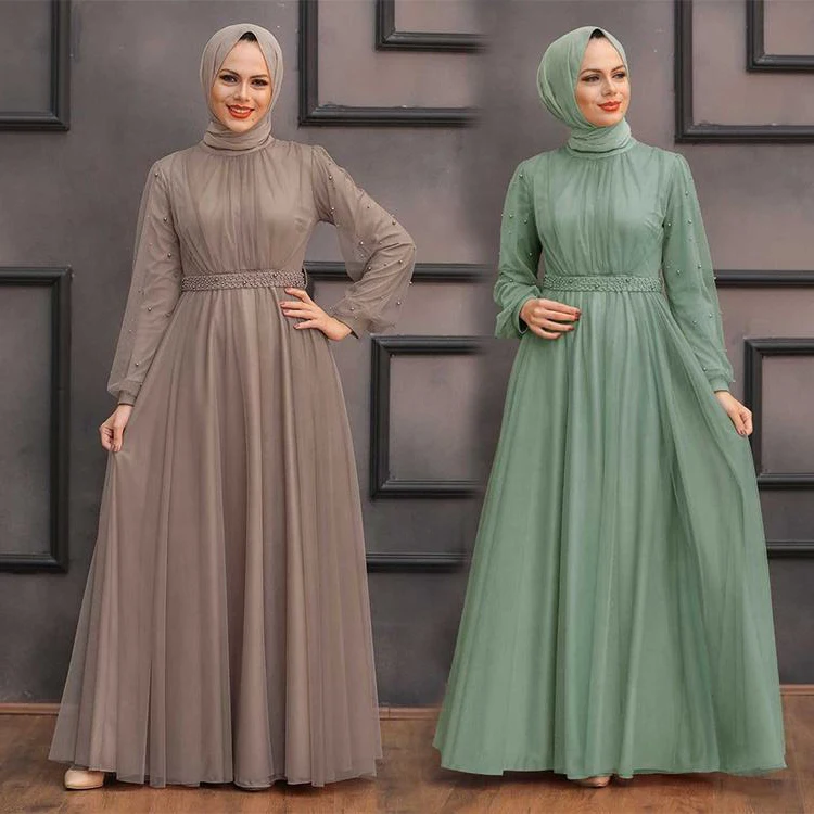 2023 OEM/ODM wholesale ladies cotton dubai abaya femmes robe musulmane women muslim Long maxi dress