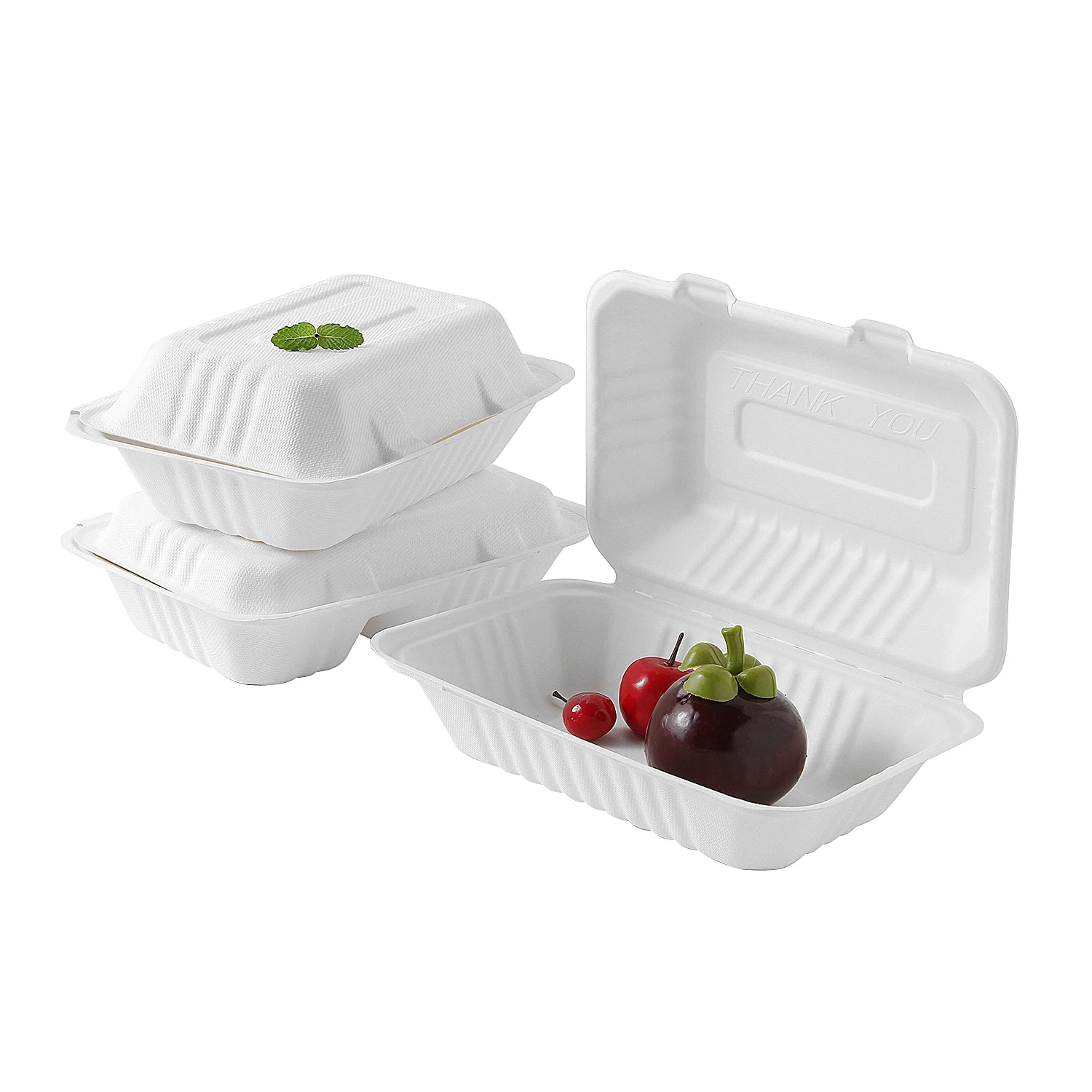 biodegradable clamshell fried chicken box compost eco friendly to go containers bagass lunch box with lid