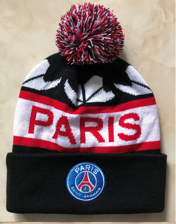 Custom festival knitted  jacquard acrylic fan scarfs with fringes and customized logo beanie in set