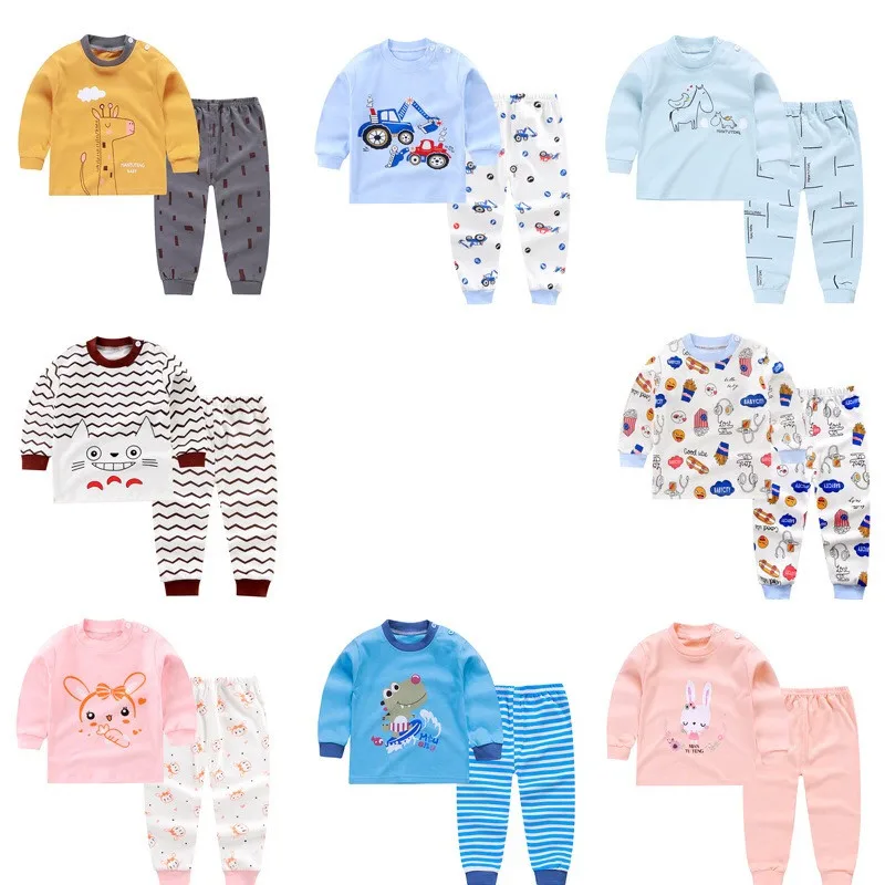 new design toddler kids girl and boy pajamas sleepwear clothing set 2 pieces