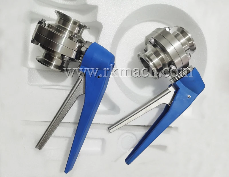 Sesame paste trigger type 38mm sanitary tri clamp butterfly valve