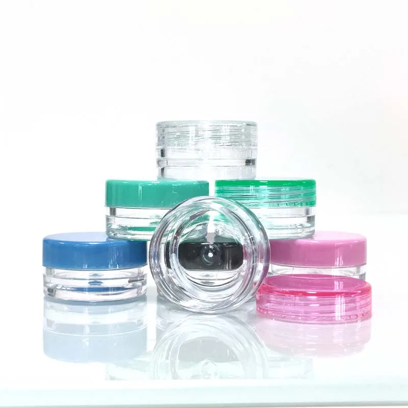 Wholes Colorful Manufacture Price Empty Clear Plastic Makeup Face Cream Jars Pot for skin care cosmetic jars 5g