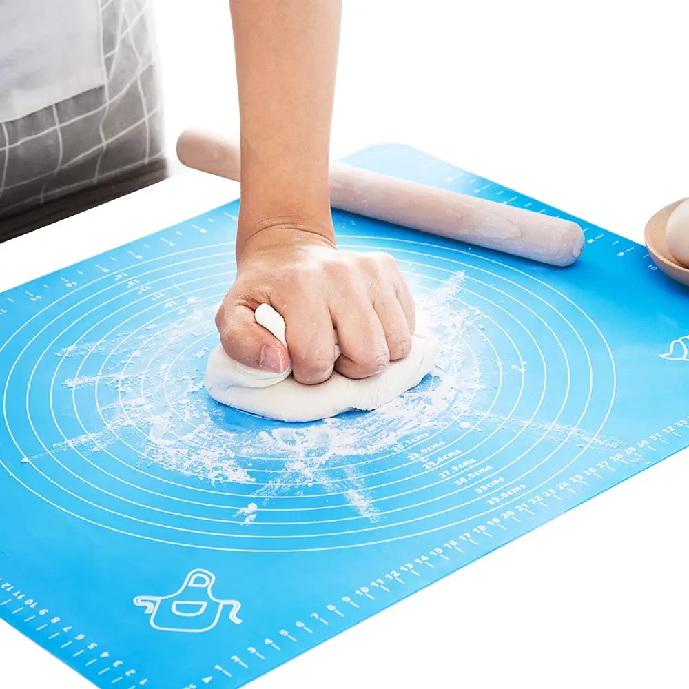 Wholesale Texture Food Grade Silicone Kitchen Cooking Dough Table Foldable Roll Baking Pastry Mat With Custom Printing Logo