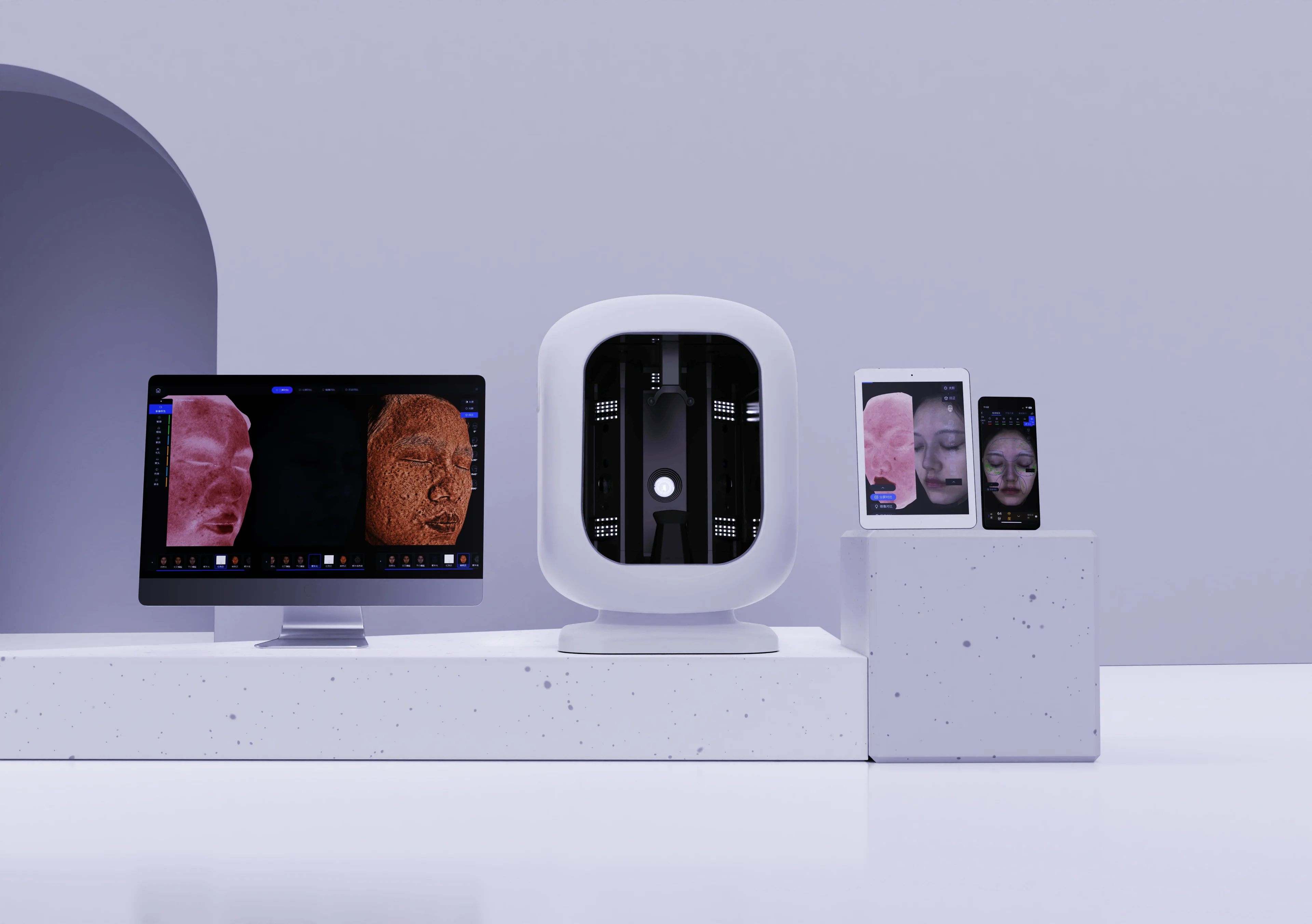 UTECH Новый дизайн 3D машина для анализа кожи лица анализатор салона