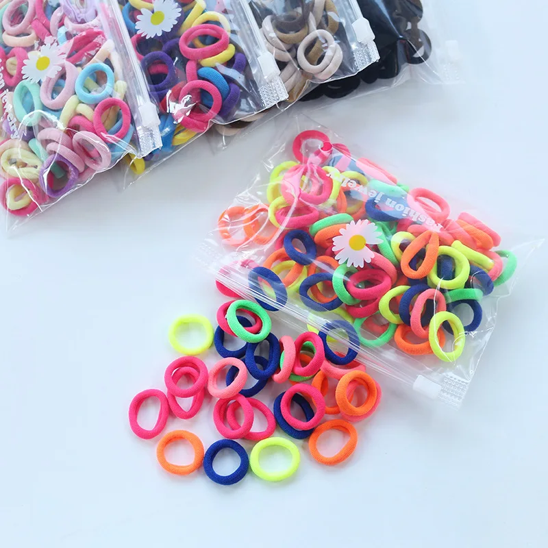 SongMay 100 Pcs/bag Girls Cartoon Hair Tie Children Baby Elastic Hair Band for Girl Kids Hair Accessories Set