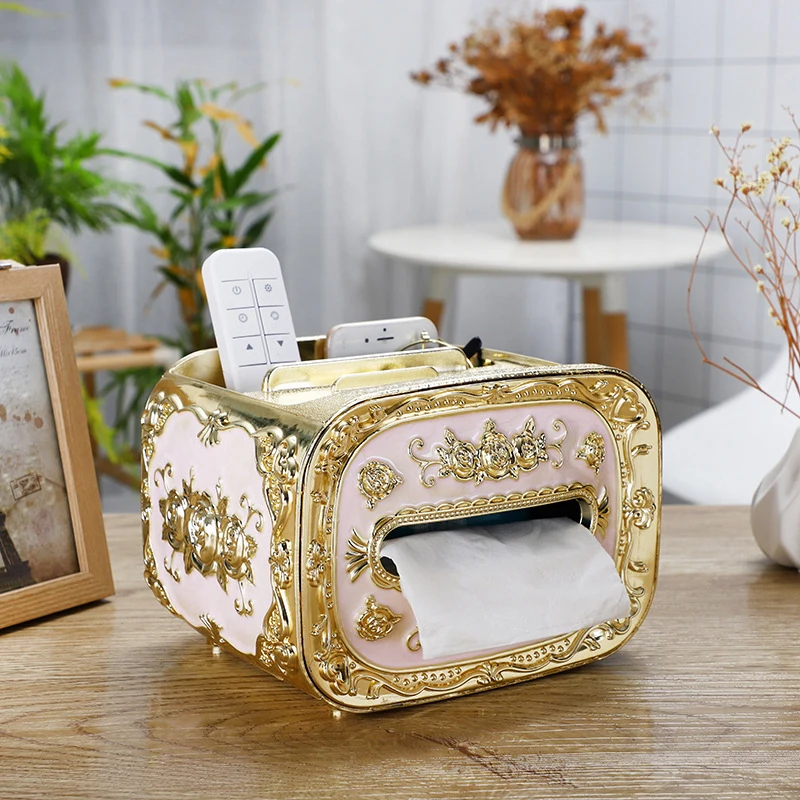 2022 Creative Square Plastic Desktop Tissue Box TV Phone Holder Tissue Box Manufacturer Directly Sale