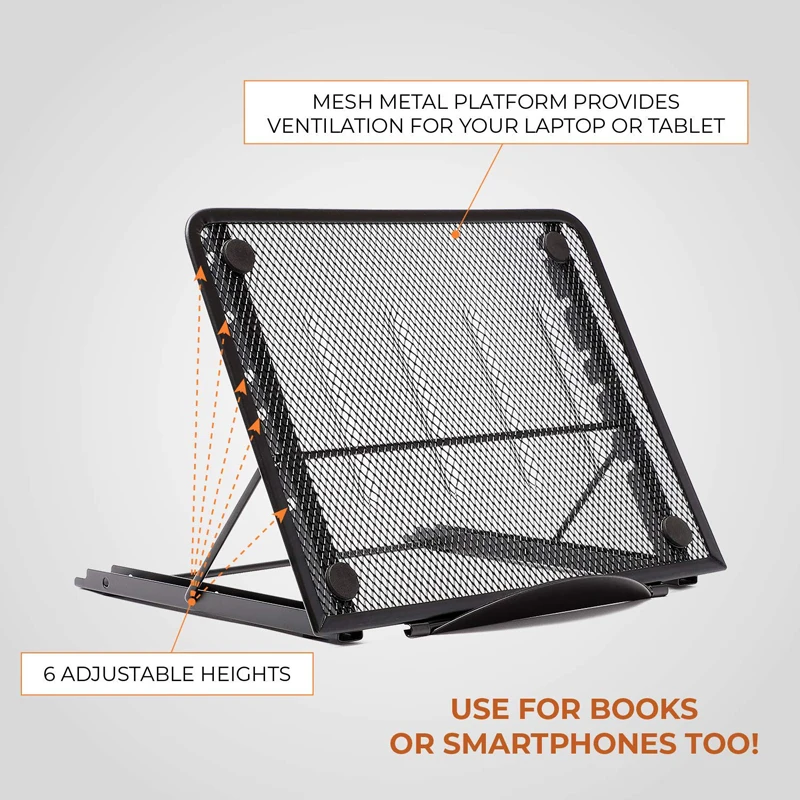 2022 Ergonomic portable aluminum laptop stand compatible with 15.6 inch metal laptop desktop notebook on desk