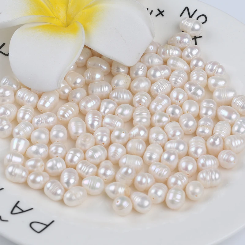 Zhuji 8-9mm White Rice Shape Loose Pearl For Diy Making