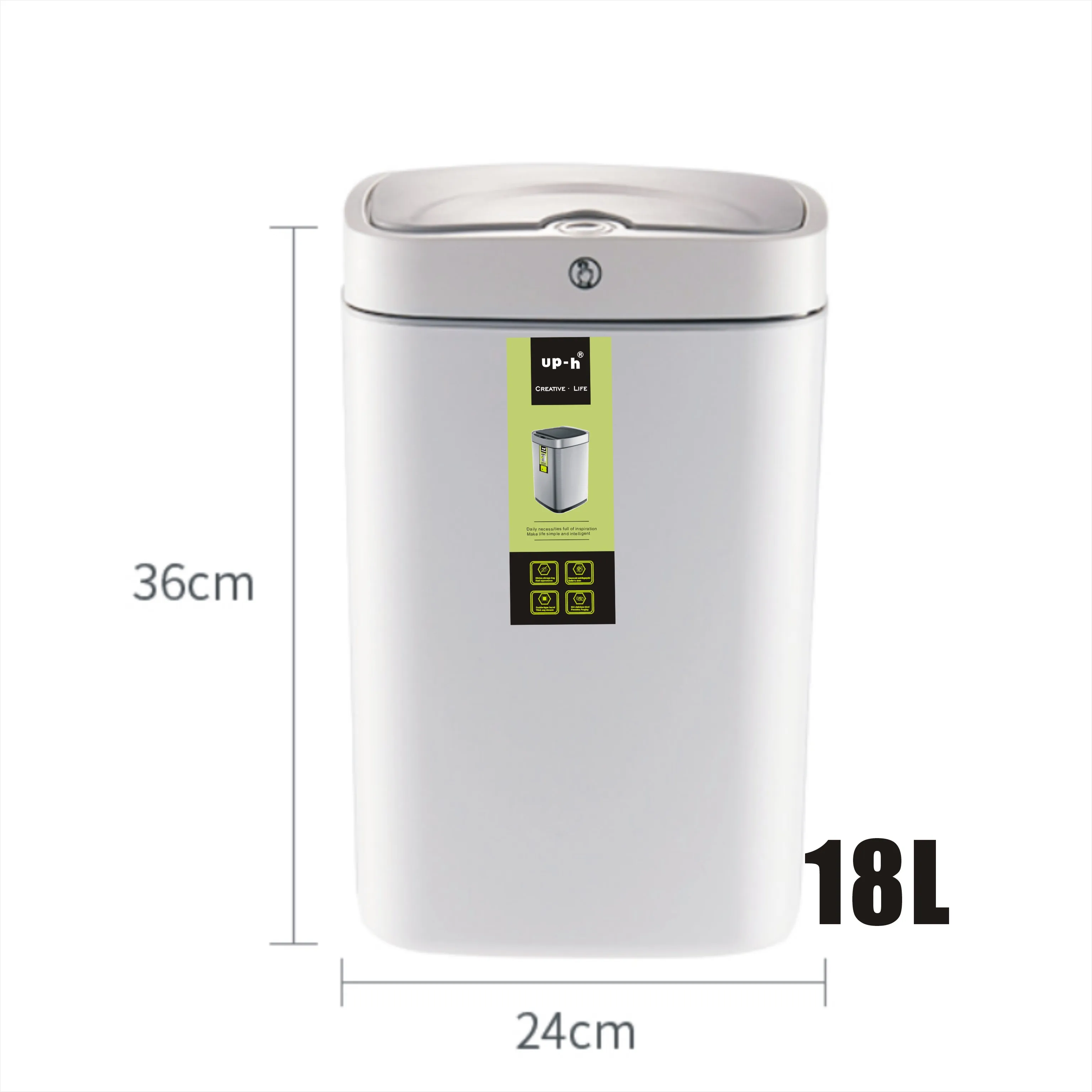 18L Automatic (No Inner Bucket) Waterproof Modern Sensor Electric Trash Can For Kitchen