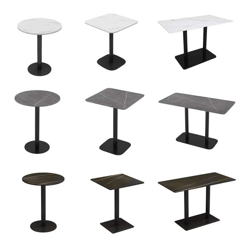 2023 Hot Sale Restaurant Fast Food Dining Cafe Marble Bistro Table For Restaurant