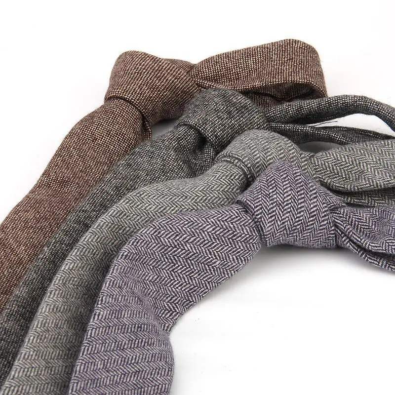 
 Мужские тонкие галстуки на заказ, Шерстяные Галстуки с принтом для мужчин, деловые разноцветные Галстуки сплошного цвета  