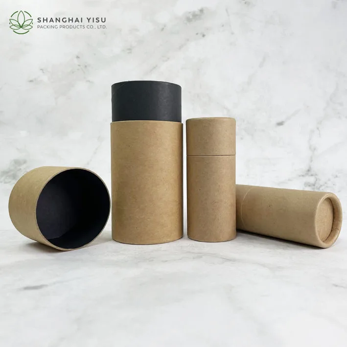 Custom Eco Friendly Circular Kraft Paper Cardboard  Cylinder Cans Packing Carton Tube Cardboard Packaging Box