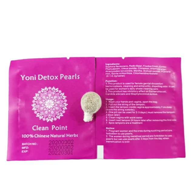100% Natural Herbal Detox Tampons Vaginal Detox Clean Point Yoni Detox Pearls No Side Effect