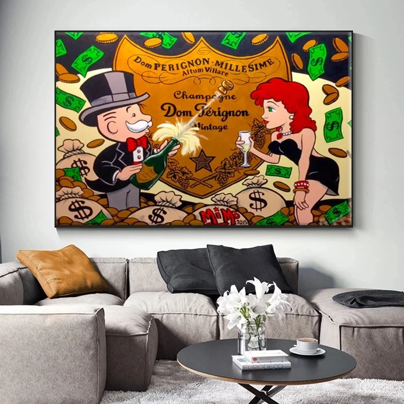 Cartoon Graffiti Art Alec Monopolis Posters and Prints Canvas Paintings Wall Art Pictures for Living Room Decor No Frame
