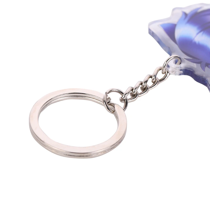 NO MOQ printed transparent shiny glitter clear acrylic custom keychain with anime