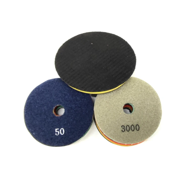 100mm 3 step Abrasive Concrete Floor buffing granite dry diamond polishing pads wet stone