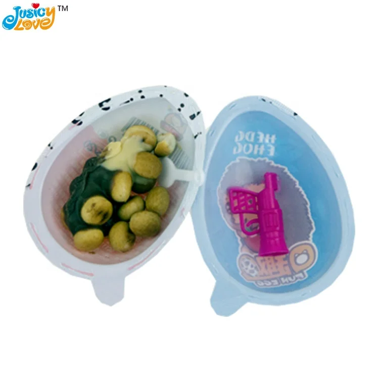 Hot Selling Wholesale Cartoon Surprise Chocolate Egg with Biscuit and Toy