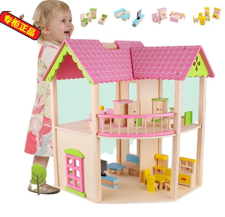 wooden miniature furniture dollhouse for kids children gifts doll house pretend play factory supply wholesale educational toys