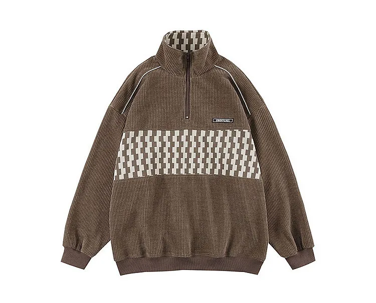 Wholesale Winter Sweatshirts For Men Custom Embroidery Logo 1/4 Front Zipper Design Mens Oversize Fashion Sweatshirts