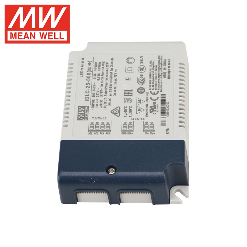 MEAN WELL IDLC-25-500 25W 500mA Constant Current AC DC Mode LED Drivers