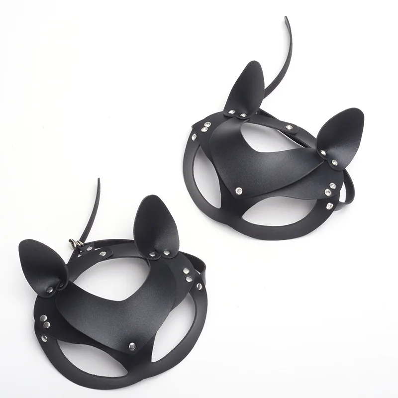 Women Half Face Eye PU Mask Night Dance Ball Masquerade Party Cosplay Game Face Decoration Sex Toy Bondage Gear