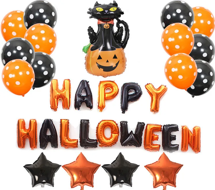 Halloween Party Bacakgroud Qualatex Balloon Spider Cat Foil Letter Balloon Suit New Design