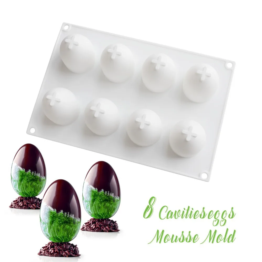 2021 Easter Egg Chocolate Mold Easter Candy Cookie Mould Silicone Baking Mold for Party Jelly, Ice Cube