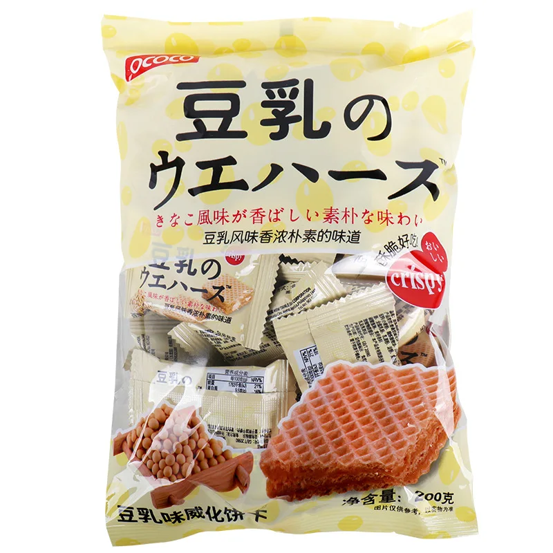 200g/bag Soy Milk Flavor Sandwich Wafer Biscuits
