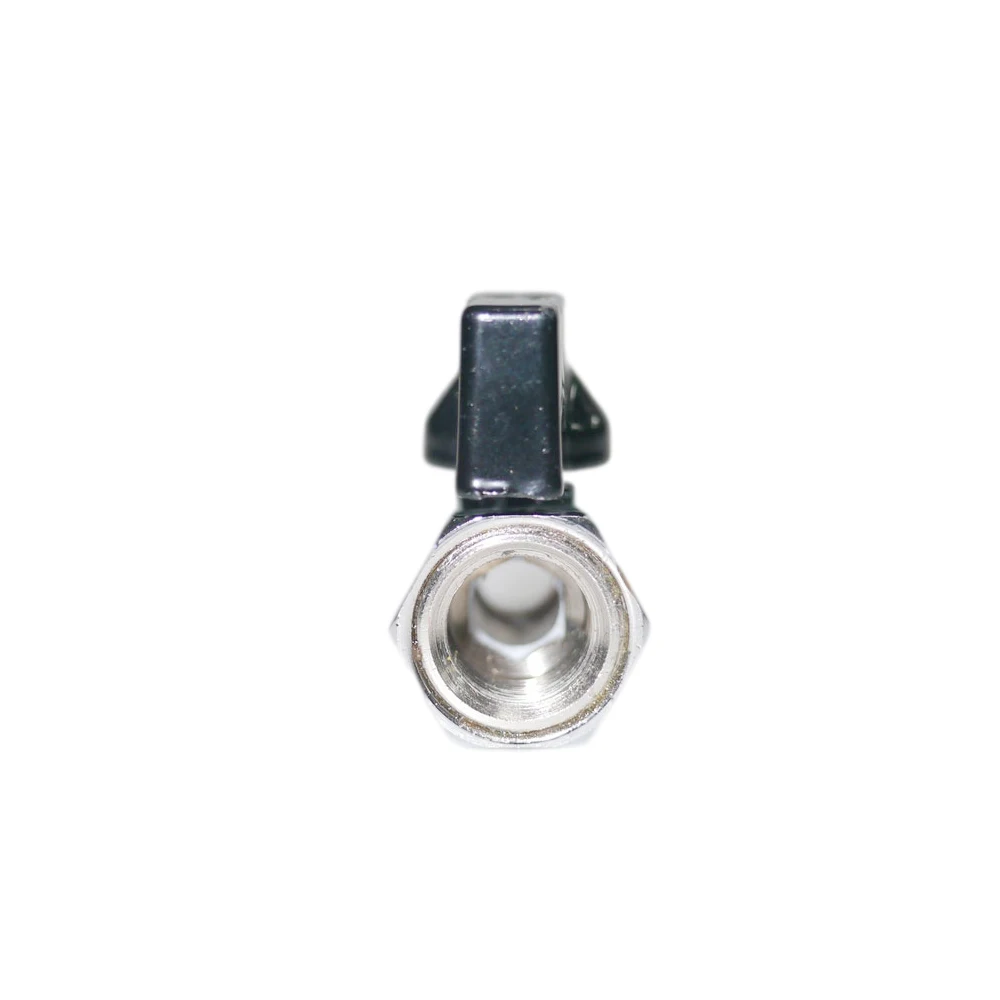 Wheelsky High Quality Chromed Plated 1/4 NPT Mini Brass Ball Valve
