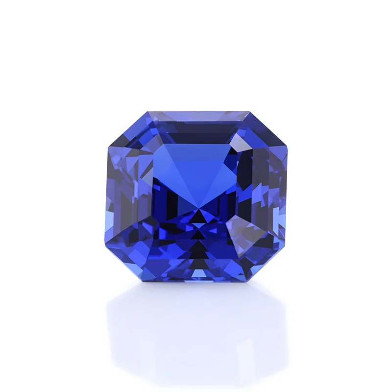 Wholesale asscher cut sapphire gemstone bead price lab grown loose blue sapphire stone