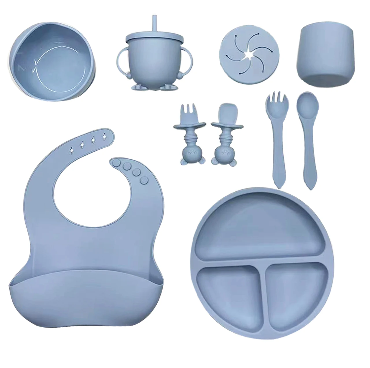 Лидер продаж Детская силиконовая посуда для дополнительного питания набор вилок тренировок