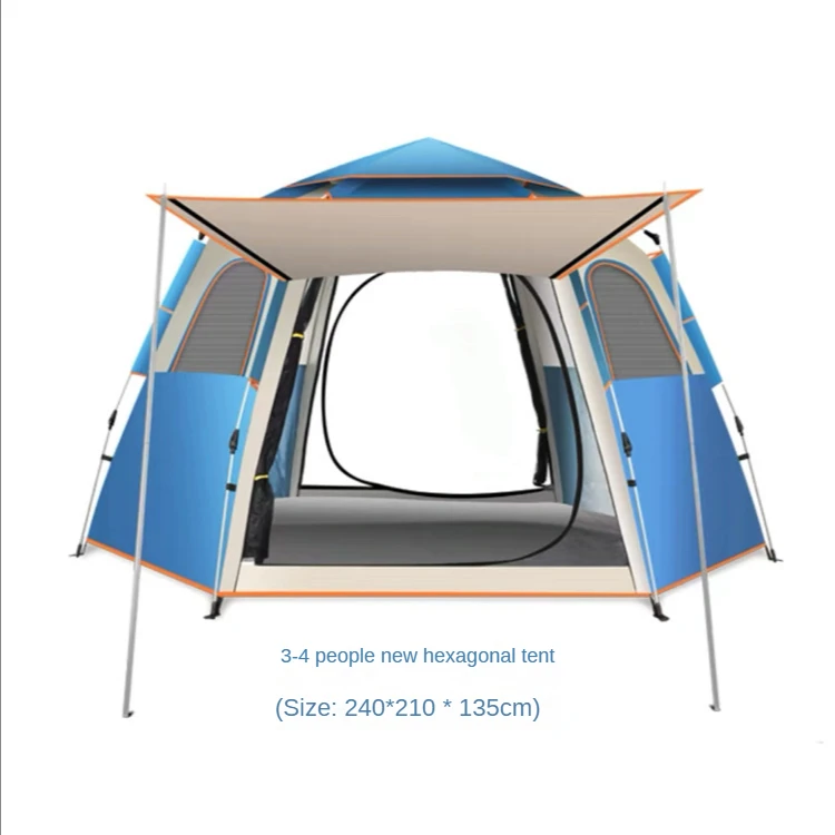 2022 New DesignPortable Lightweight Large Tente-Camping Picnic 3-4 People Tent Waterproof Automatic Family Tents Camping Outdoor