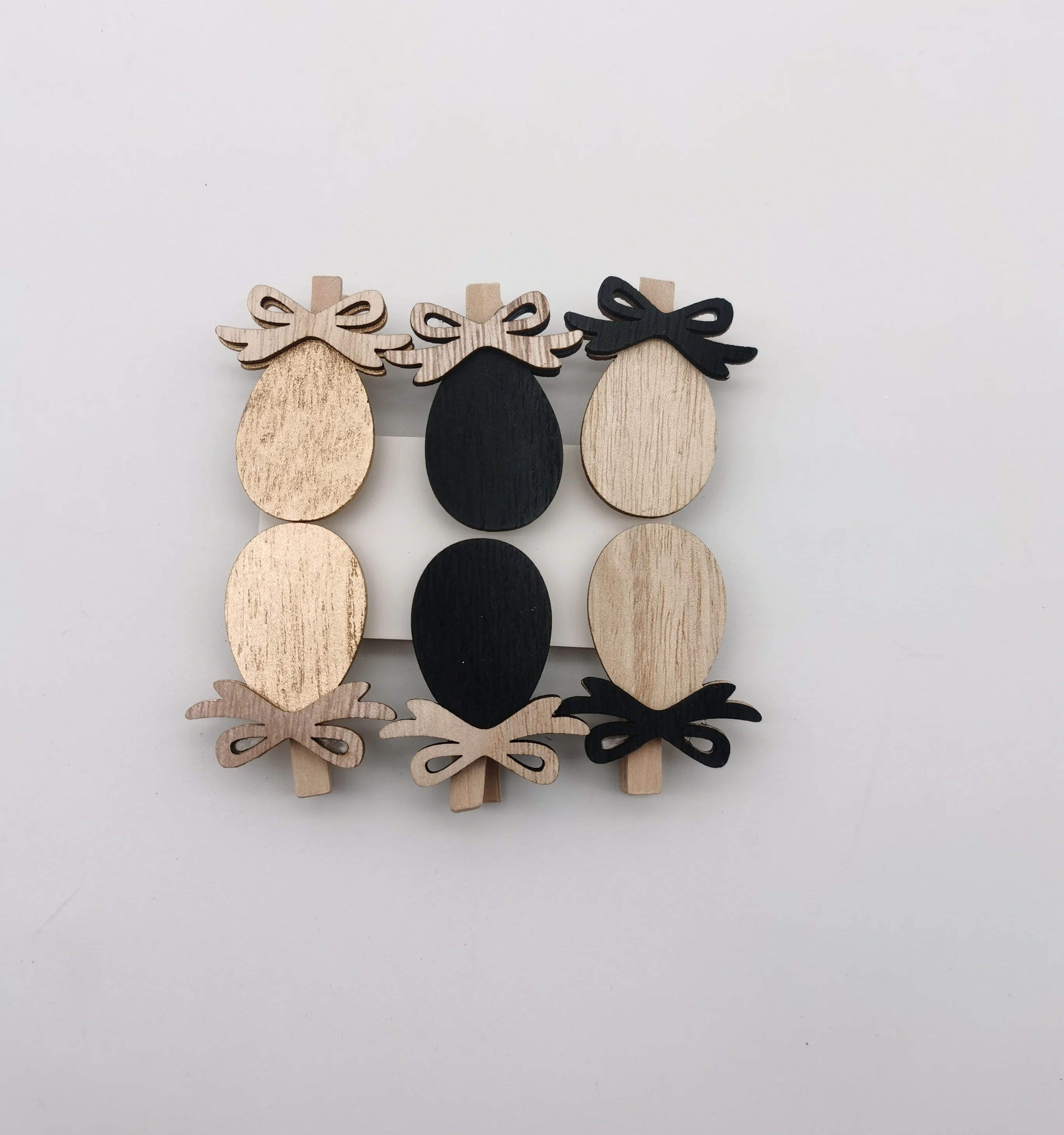 Factory Supply Easter Hen Party Accessories Wooden Hen And Egg Products With Clips Easter Egg Decor