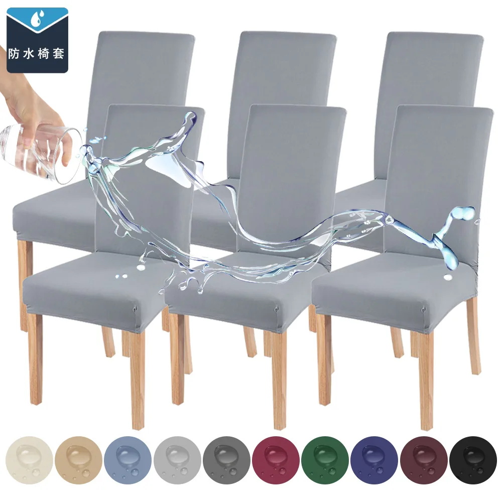 Waterproof Elastic Chair Cover for Dining Room Kitchen Wedding Hotel Banquet Restaurant Anti-dirty Seat Cover Housse De Chaise